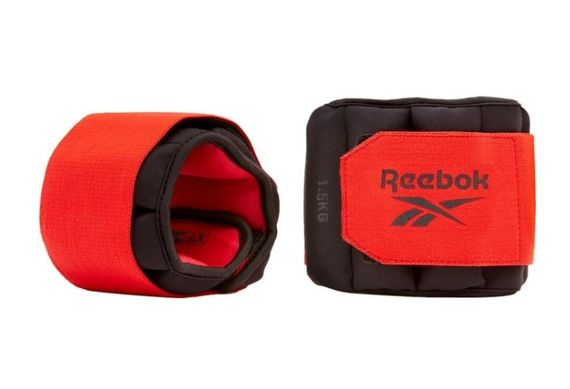 Обважнювачі щиколотки Reebok Flexlock Ankle Weights чорний, червоний Уні 1.5 кг RAWT-11272