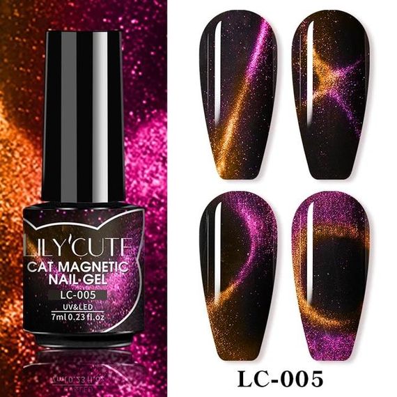 Гель-лак магнітний світловідбивний 9D котяче око Всесвіт LILYCUTE Soak-Off UV/LED 7 мл LC-005