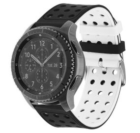 Двухсторонний ремешок с перфорацией для часов Samsung Gear S3 Classic SM-R770 / Frontier RM-760 - Black&White