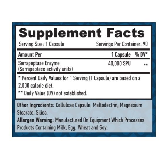 Серрапептаза Haya Labs Serrapeptase 40000 SPU 90 Veg Caps | Зображення 1