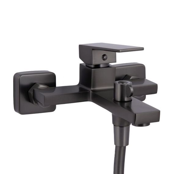 Змішувач для ванни Qtap Gemini (з душовим гарнітуром) QTGEM259GMB45684 Gunmetal Black PVD | Зображення 2