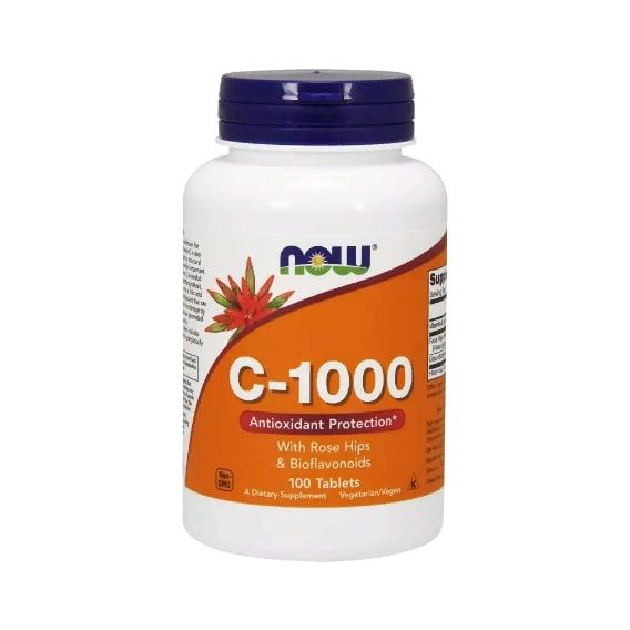 Вітамін C NOW Foods Vitamin C-1000 Rose Hips And Bioflavonoids 100 Tabs NF0685