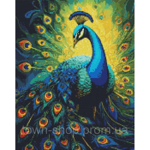 Алмазная мозаика "Изящный павлин" ©art_selena_ua AMO7868, 40х50см