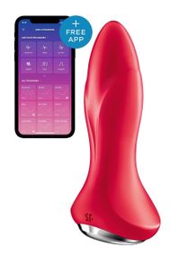 Анальна смарт-вібропробка із перлинним масажем Satisfyer Rotator Plug 1+ Red Sex Aura
