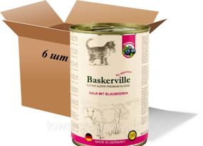 Влажный корм для котов Вaskerville,  KF Super Premium Kalb Mit Blaubeeren Телятина с черникой, 400 г ( 6 шт. упаковка)