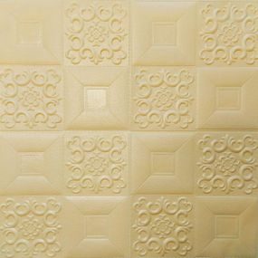 Самоклеюча декоративна настінно-стельова панель бежевий візерунок 700x700x5мм (182) SW-00000482