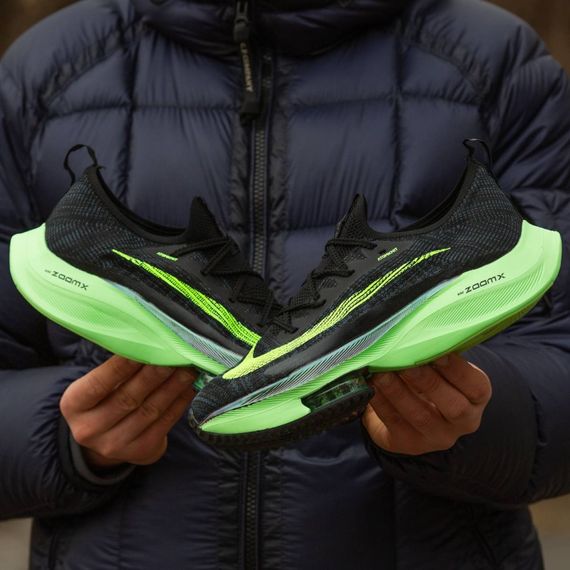Кросівки весна-літо Nike Air Zoom Alphafly  текстиль Чорний Синій Зелений | Зображення 2