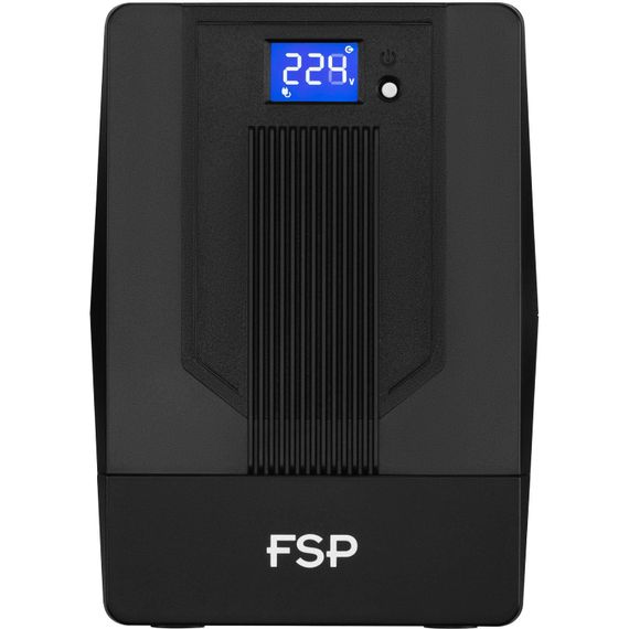 ДБЖ FSP iFP-2000, 2000ВА/1200Вт, LCD, Schuko*2+IEC*2,230V, USB, Black, 12V/9Ah*2 | Зображення 1