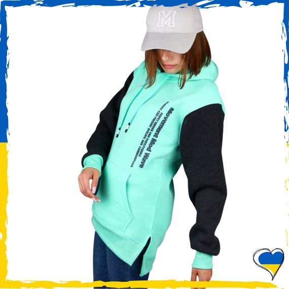 Худі жіноче на флісі м'ята колір. Худі з двунитки. M/L, XL/2XL | Зображення 1