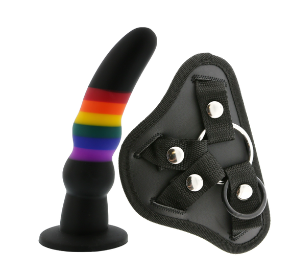 Страпон женский радужный COLOURFUL LOVE STRAP ON SOLID DILDO Sex Aura
