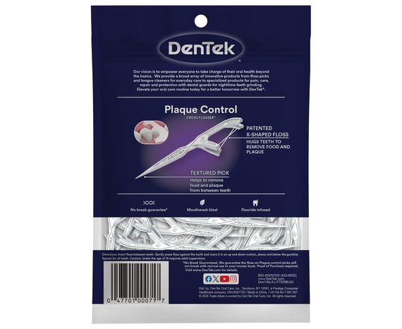 Флос-зубочистки DenTek Plaque Control Floss Pick перехресне очищення, контроль зубного нальоту, 75 шт. | Зображення 1