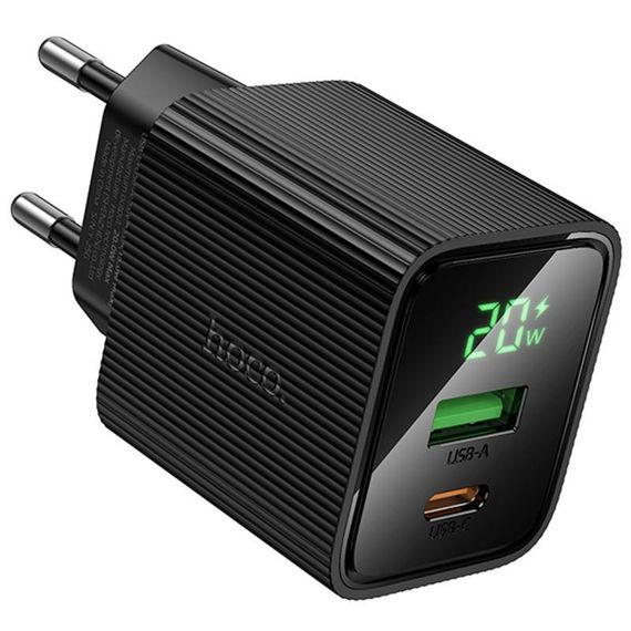 СЗУ Hoco CS83A Excellent with digital display PD20W+QC3.0 (1USB-A/1C) Black | Зображення 2