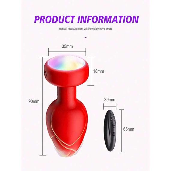 Анальна пробка що світиться з вібрацією і Д/К Light Anal Plug 3,5*9 см чорний — Анальні іграшки | Зображення 4