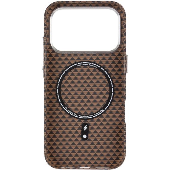 Чохол TPU+PC KVZV Triangular Pattern with Magnetic Fit для Apple iPhone 17 Pro Max / 18 Pro Max 6.9 Khaki | Зображення 2