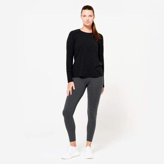 Футболка з довгим рукавом 500 чорна - 2XL