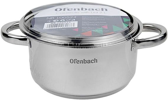 Каструля індукційна Ofenbach Casserole із нержавіючої сталі 2л зі скляною кришкою | Зображення 5