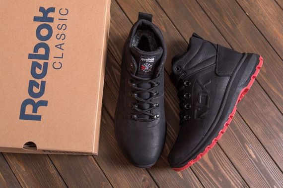 зимові шкіряні ботинки Reebok колір чорний, червоний | Зображення 5