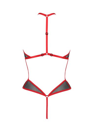 Сітчасте боді з мереживом на грудях Passion SATARA BODY L/XL red | Зображення 3