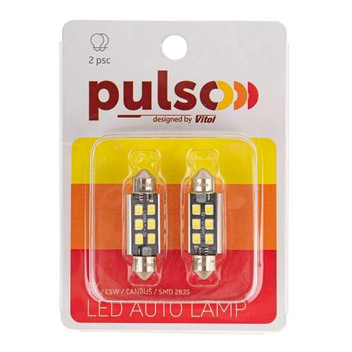 Лампа PULSO/софітні/LED C5W/39мм/CANBUS/9SMD-2835/12v/2,9W/315lm White | Зображення 1