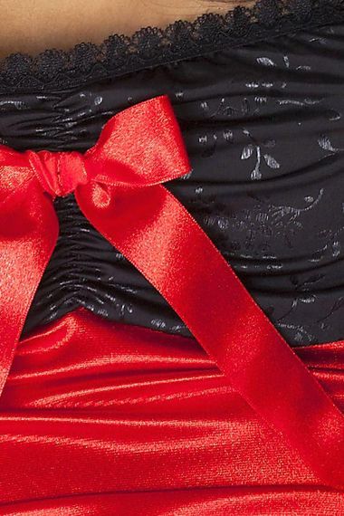 Сорочка приталена з відкритою спиною Passion LENA CHEMISE 4XL/5XL, red, трусики Sex Aura | Зображення 2
