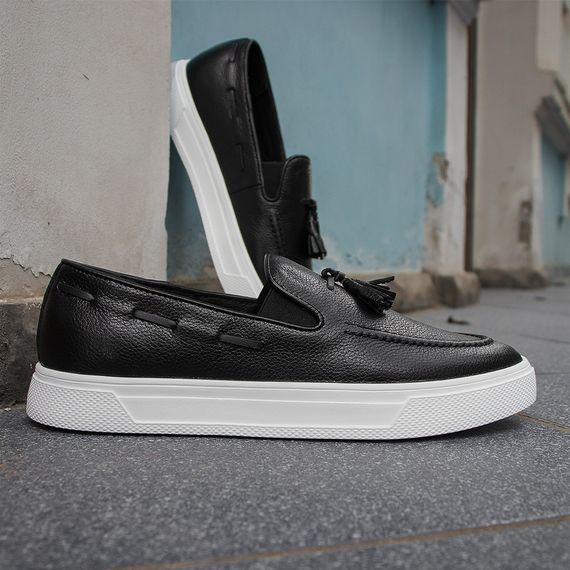 Легкие черные мужские лоферы на белой подошве 40 размер | Зображення 4