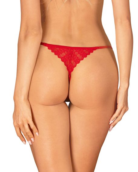 Трусики з доступом Obsessive Ingridia crotchless thong XL/2XL, червоні | Зображення 1