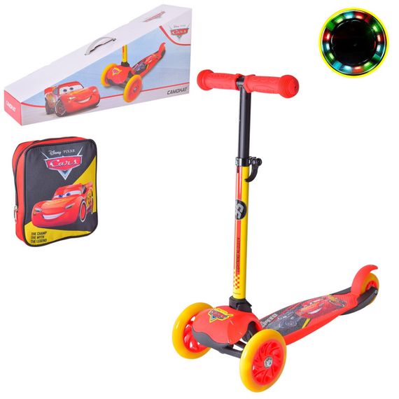 Дитячий самокат "Cars" Bambi LS2114 з рюкзачком 17х20 см | Зображення 1