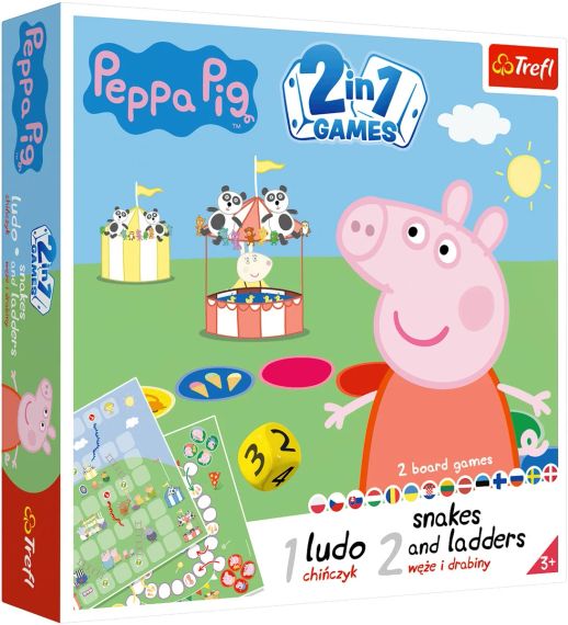 Настільна гра Ludo + Snakes & Ladders 2 in 1: Peppa Pig  (Лудо + Змії і Драбини 2 в 1: Свинка Пепа)