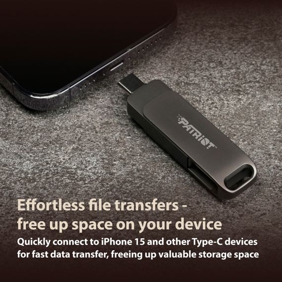 USB флеш накопичувач Patriot 128GB Rage R550 Matte Black USB 3.2/Type-C (PE128GR550DSAD) | Зображення 7