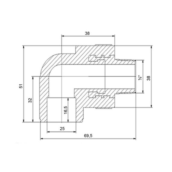 Кутник PPR Blue Ocean 25х1/2", 90° ЗР SD00009989 | Зображення 1