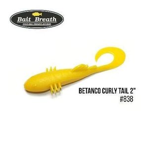 Силіконова приманка, Їстівний силікон Bait Breath BeTanCo Curly Tail 2" (8 шт.) (S838 Banana Yellow)