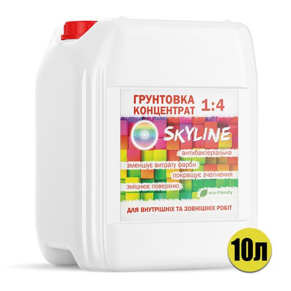 Грунтовка акриловая глубокопроникающая концентрат 1:4 SkyLine 10 л | Зображення 1