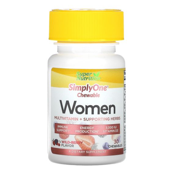 Мультивітамінний комплекс Women, Multivitamin + Supporting Herbs 30 Chewables (Wild-Berry)