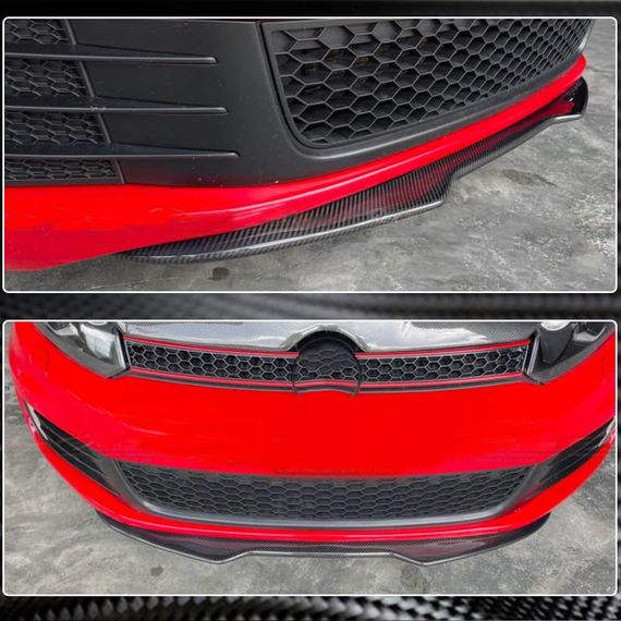 Накладка на передній бампер Lip V4 (для GTI HB 2010-2013, Карбон) для Volkswagen Golf 6 рр | Зображення 2