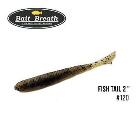 Силиконовая приманка, Съедобный силикон Bait Breath U30 Fish Tail 2" (10шт.) (120  Green Pumpkin/Seed )