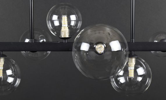 Люстра стельова на 8 лампочок 27861 Чорний 35-65х28х77 см. | Зображення 4