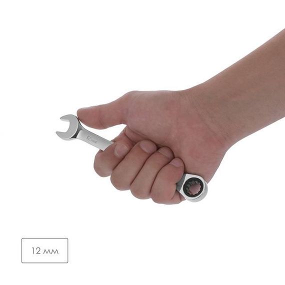 Ключ комбінований з тріскачкою 12 мм Cr-V; PROF DIN3113 INTERTOOL XT-13521 | Зображення 2