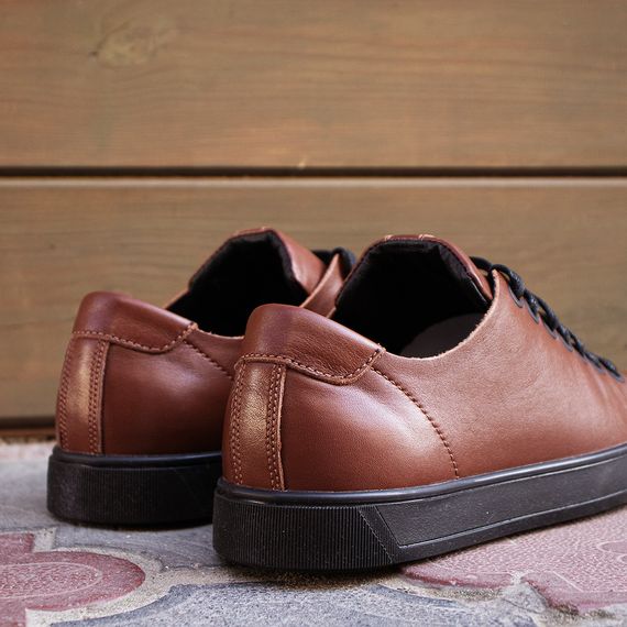 Шкіряні коричневі кеди для чоловіків 41 розмір | Зображення 3