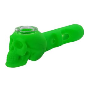 Кальян Трубка Из Силикона Череп "Skull Green"