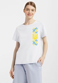 Футболка жіноча біла з принтом "Вишиванка", S