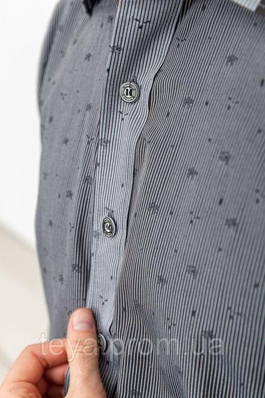 Рубашка мужская в полоску цвет темно-серый FA_003844 | Зображення 4