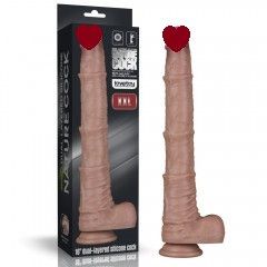 Фалоімітатор - Dual Layered Bendable Silicone Cock XXL 16'' Flesh Sex Aura