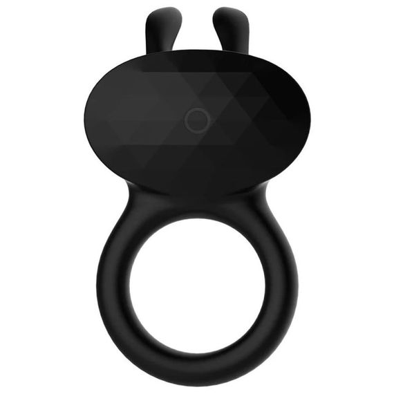 Ерекційне віброкільце Every Night Toys Diamond The Duke з вушками для клітора, чорне Sex Aura | Зображення 2
