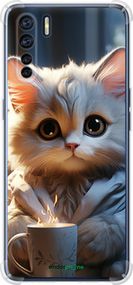 Чохол на Oppo A91 Білий кіт "5646sp-1884-2448"