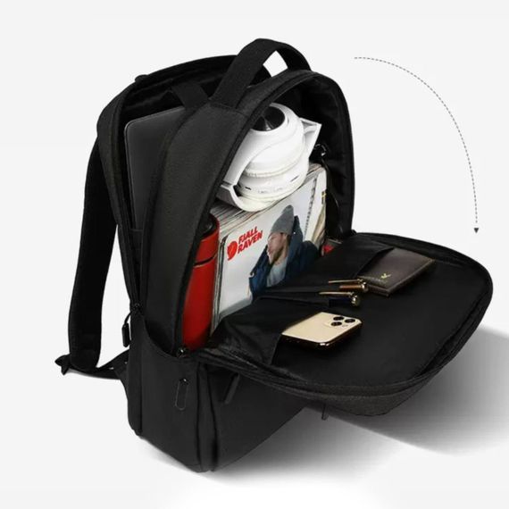 Рюкзак городской 3в1 с сумкой и кошельком, 18л, 42х33х10 см, 9018, Черный / Дорожный комплект | Зображення 2