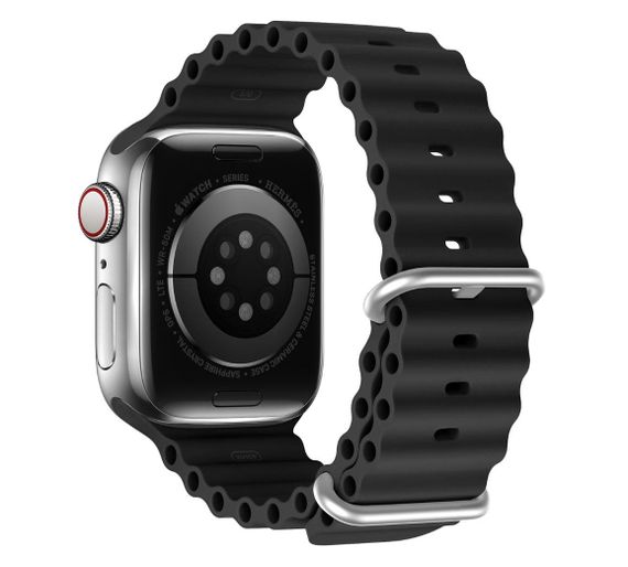 Ремешок силиконовый Primolux Ocean для часов Apple Watch 38 mm / 40 mm / 41 mm - Black | Зображення 1
