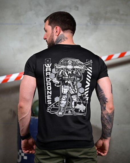 Тактична футболка для відведення поту War Drones black ПП7646