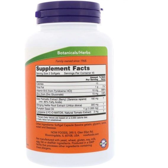 Комплекс для здоров'я передміхурової залози NOW Foods Prostate support 90 Softgels | Зображення 1