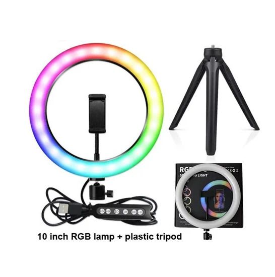 Кольцева LED лампа RGB з управлінням на проводі і пультом XPRO MJ38 38 см (MJ38_762) | Зображення 2