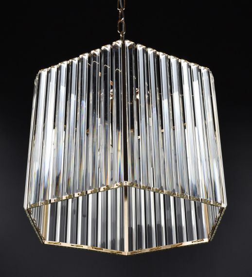 Люстра підвісна на 4 лампочки 26883 Золото 40-200х41х41 см. | Зображення 4